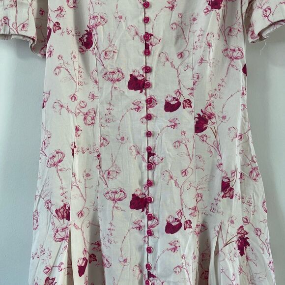 Chelsea and Walker Floral Button Front Mini Dress - Picture 8 of 9